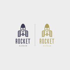 Rocket logo design vector template