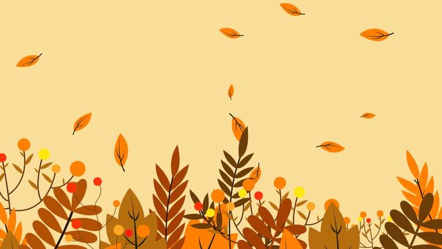 autumn background with dry leaf decoration autumn theme motion graphics