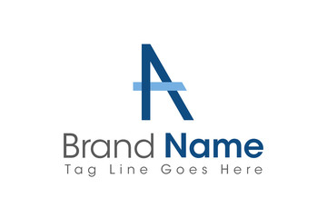 Simple logo letter A with the concept of a combination of shapes in classic blue. The logo concept is suitable for industrial, automotive, workshop companies