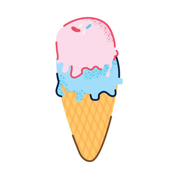 delicious ice cream cone isolated icon