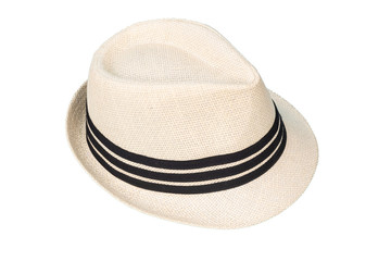 Straw hat in isolated white background with clipping path