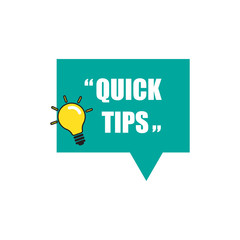 vector illustration banner Quick tip. Idea bulb education tricks.