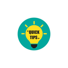 vector illustration banner Quick tip. Idea bulb education tricks.
