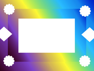 Frame square colorful rainbow pastels gradient blue yellow and purple tone, beautiful pattern cool background textures design 