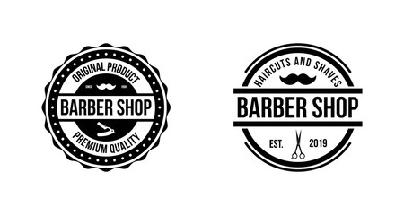 Obraz premium Barbershop logo design template vector