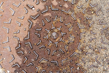 Manhole cover with rust
