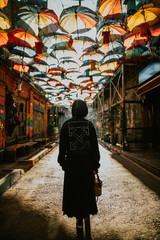 Fototapeta premium woman with umbrella