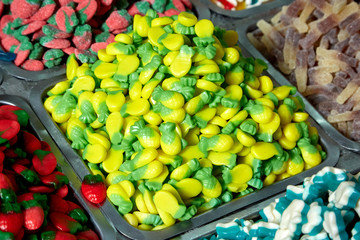 Bin of Candy Pineapples at Market in Israel
