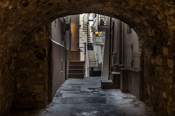 The narrow streets of the old town