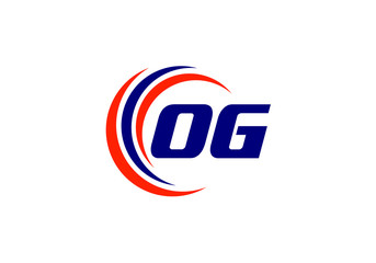 Distinctive Corporate Logo Featuring Overlapping Arcs and Bold Blue Lettering Conveying Dynamic Movement