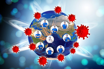 Coronavirus covid-19 pandemic concept with doctor