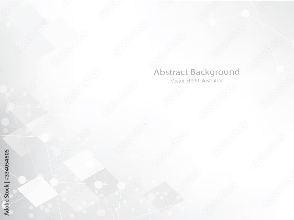 Wall mural abstract geometric or isometric white and gray polygon or low poly vector technology concept backgro