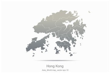 hongkong map. aisan countries map. asia of modern vector map series.