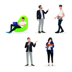 Working businessman and businesswoman people character illustration. Suitable for any purposes, like website, mobile apps, and sticker