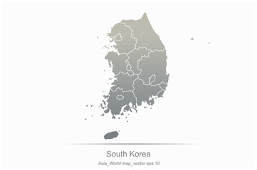 south korea vector map. aisan countries map. asia of modern vector map series. - obrazy, fototapety, plakaty