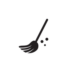 Broom logo design icon vector template