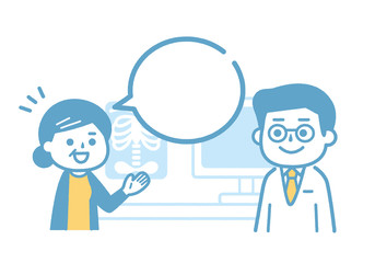 Consultation of a grandmother and a doctor