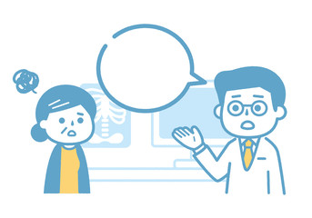 Consultation of a grandmother and a doctor