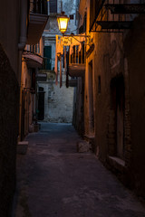 Naklejka na ściany i meble evening narrow streets of old town