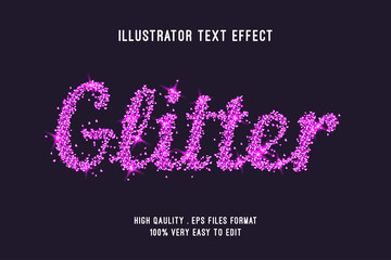 Pink glitter text effect,  editable text