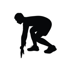 Runner silhouette vector on white