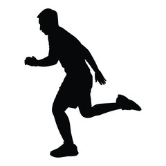 Runner silhouette vector on white