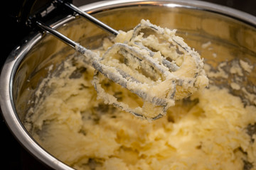 preparing the dough for baking