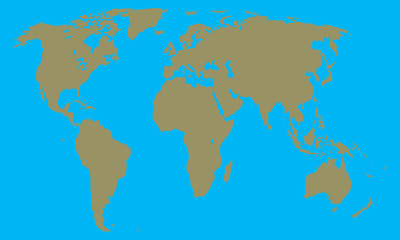 world map with continents and Islands vector illustration