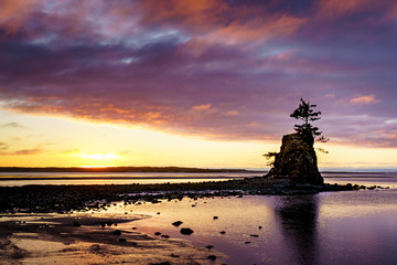 Oregon Coast Lincoln City Siletz Bay Pacific Ocean Sunset