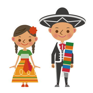メキシコの民族衣装（男女）