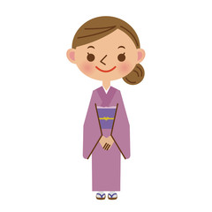 着物立ち姿の旅館の女将さん