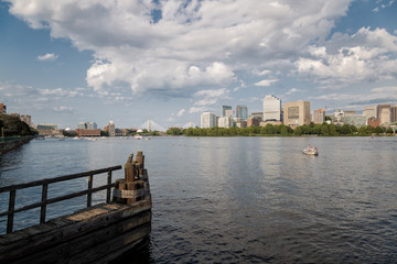 Naklejka premium A Warm Summer Day In Boston City