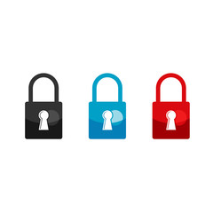 Set Of Padlock Design Vector For Secure Symbol