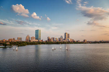 Fototapeta na wymiar A Summer Day Sunset in Boston City