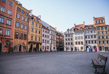 Old Town Square in Warsaw, Poland on a spring day