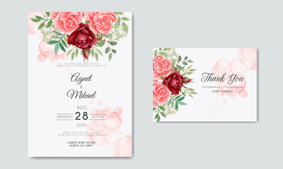 beautiful floral wedding invitation card