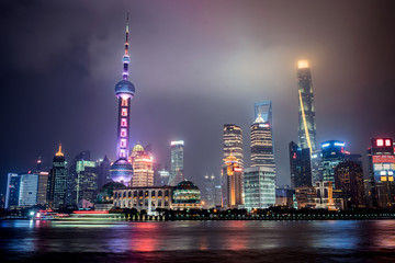 Night scene of Shanghai city, China