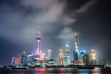 Fototapeta na wymiar Night scene of Shanghai city, China