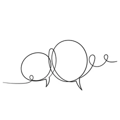 Wall murals One line hand drawn bubble speech illustration with one single line style