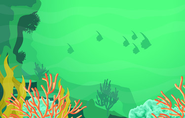 Fototapeta na wymiar Fish Marine Animals Coral Reef Underwater Sea Ocean Illustration