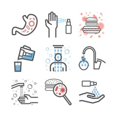 Hygiene line icons set. Vector signs for web graphics.