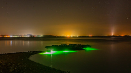 Night fishing on the west coast of a small island