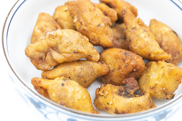 Thai Food, Thai Dessert,  Deep fried stuffed minced fish wrapped with Rice Flour.