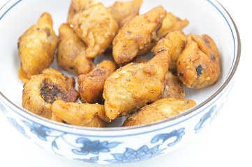 Thai Food, Thai Dessert,  Deep fried stuffed minced fish wrapped with Rice Flour.