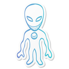 Sticker style icon - Alien