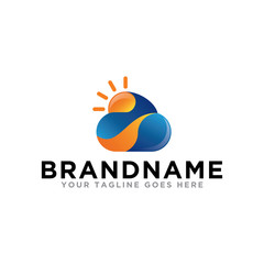 Cloud logo icon vector. Cloud app logo template on modern design