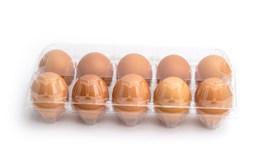 Eggs in a plastic box