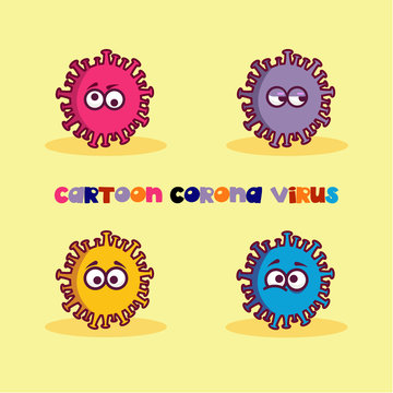 set of colorful corona virus