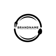 Food logo icon vector. Restaurant logo spoon and fork design template.