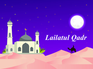 Ramadan Illustration Design Template Night Style
